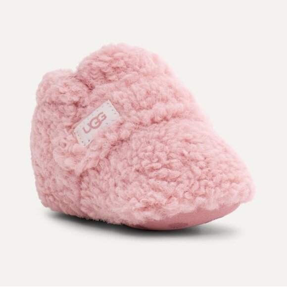 Ugg | shell curly faux fur Barbie Pink Baby Bixbee | Size 0/1 - Picture 1 of 7